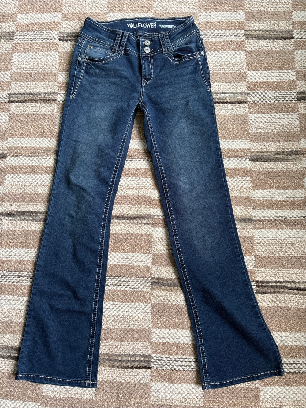 Wallflower Juniors Indigo Boot cut Jeans with Contrast Stitching